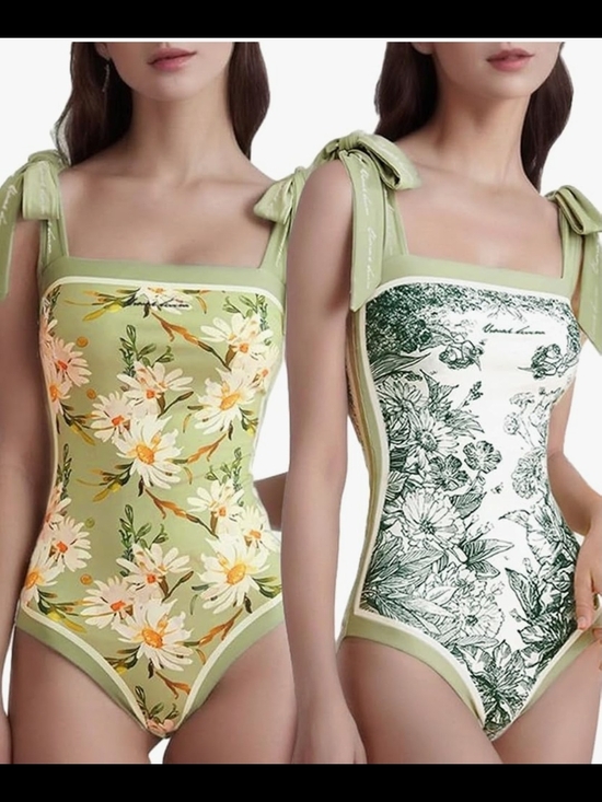 Other - 2-in-1 Reversible Floral One Piece Swimsuit Vintage w/ Adjustable Straps